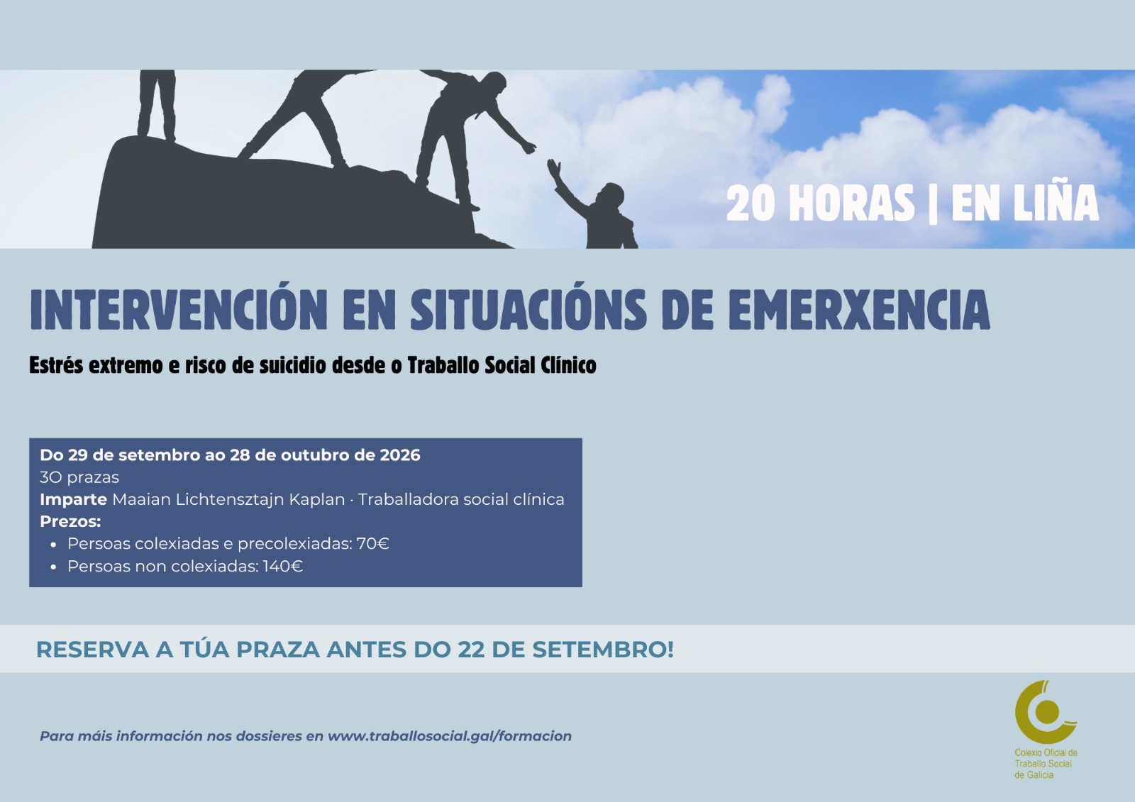 Intervención en situacións de emerxecia. Estrés extremo e risco de suicidio desde o Traballo Social Clínico